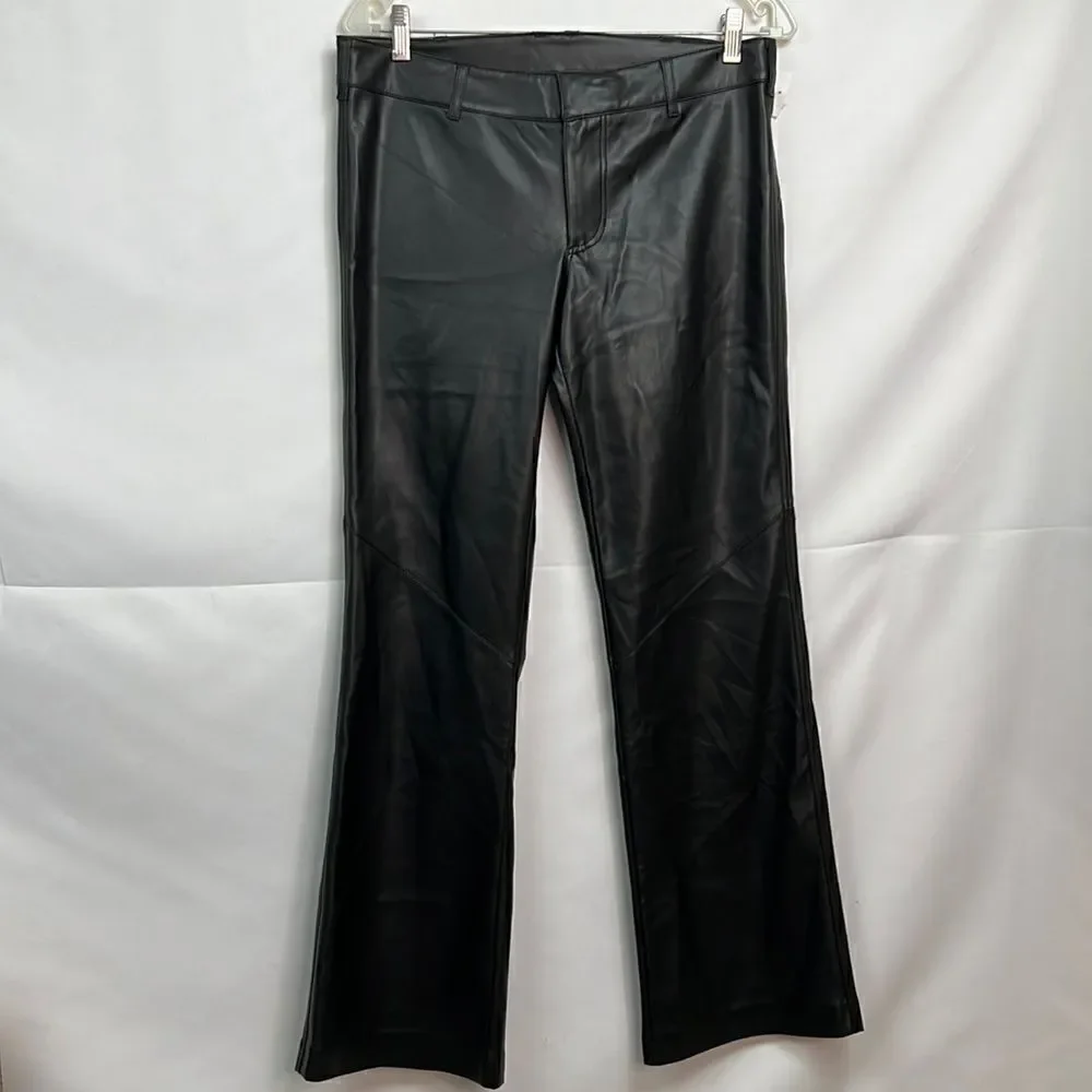 Free People Black Vegan Leather pants jeans size 6 NWT